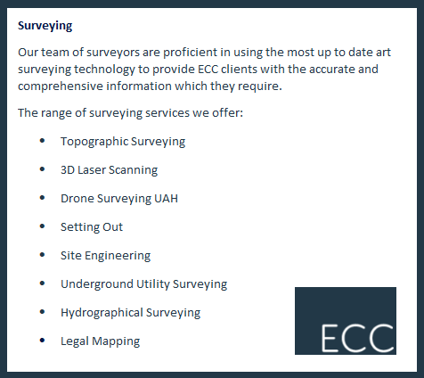 ECCGroupLtd's tweet photo. ECC Group is a consulting and engineering practice with an extensive portfolio covering all aspects of engineering consultancy, surveying, energy consultancy and architectural design.
Get in touch info@eccgroup.ie  
#ECCGroup #engineeringservices #architecture #energy https://t.co/pMP3naSq8P