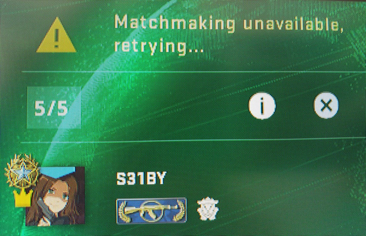 _S31BY's tweet photo. Anyone else getting this a lot today? 😥😥
#CSGO #brokenserver #girlgamer https://t.co/LIWMTaJIB6