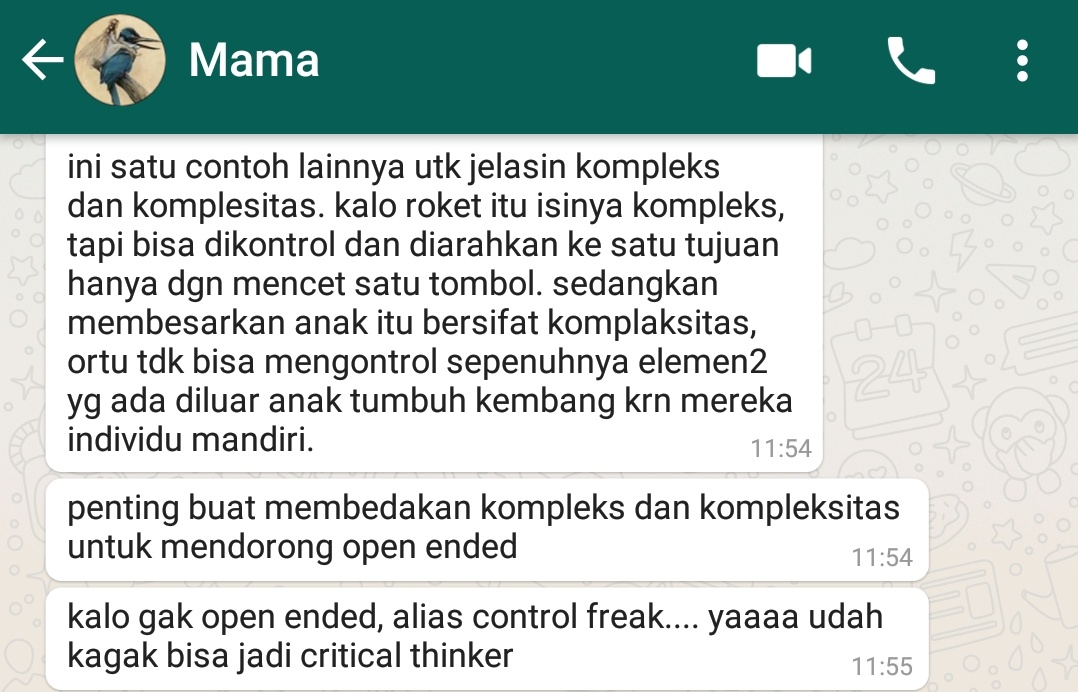 margianta's tweet image. Mom explains complex, complexity, and critical thinking with lontong sayur