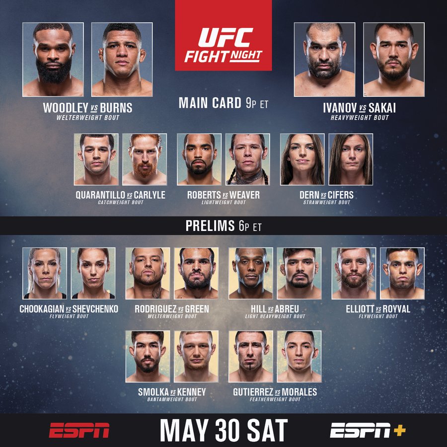 ufc main card time tonight