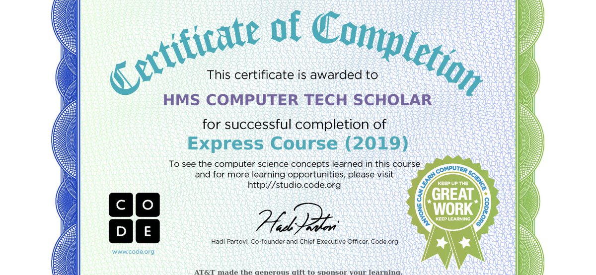 REALOG1974's tweet photo. @HighlandJCPS Congrats my Coding Scholars that completed Express Lessons 2019-20 @codeorg Code Certificates are being sent with your name in Google Classroom next week #computerlit classes 6th 7th 8th graders #Coach Fuller https://t.co/5P5wSHl1rQ