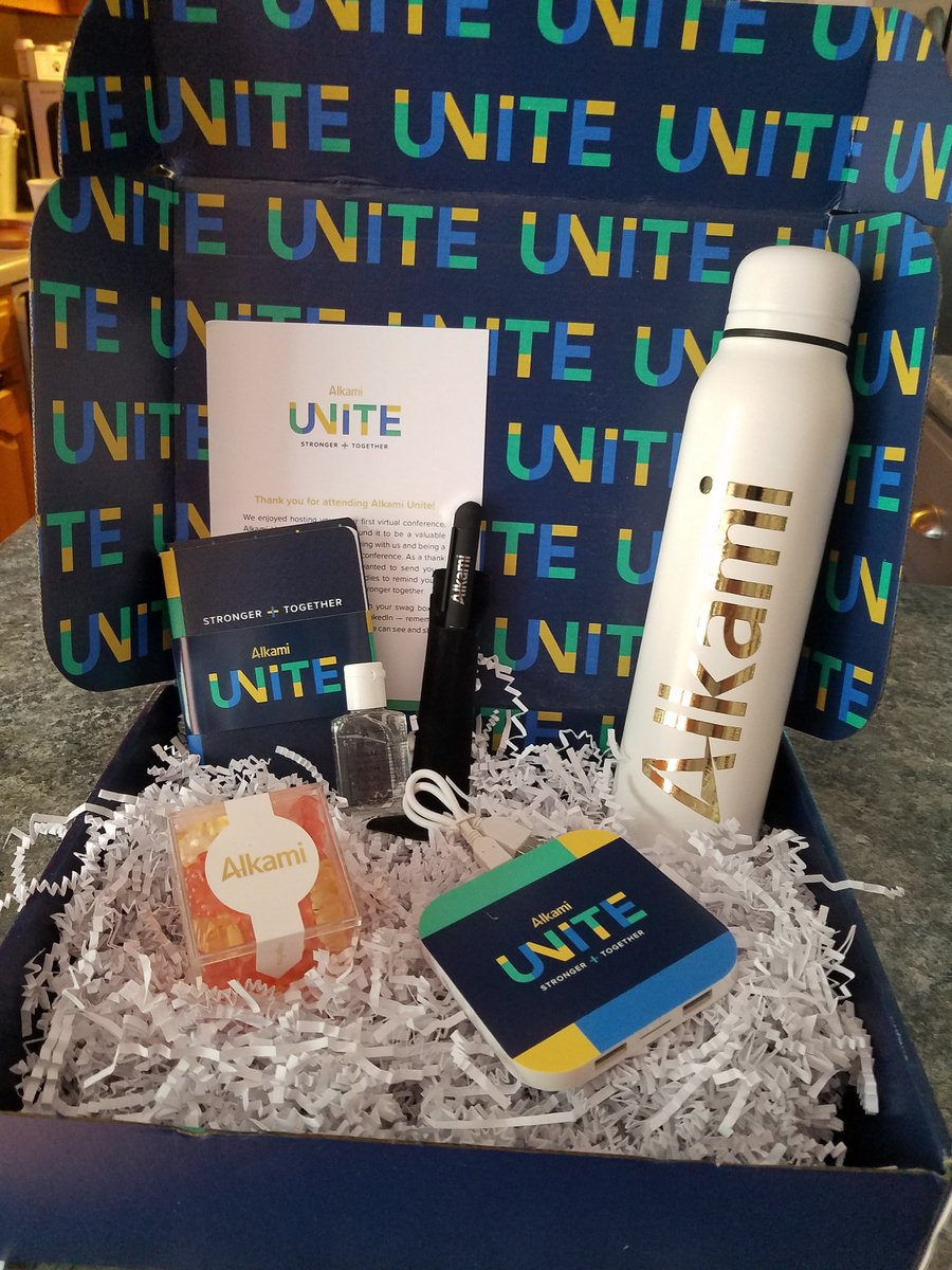bcmisty's tweet photo. Thank you @alkamitech! Looks like you're also the Gold Standard of Swag!#alkamiunite2020 https://t.co/NuS4u47zVD