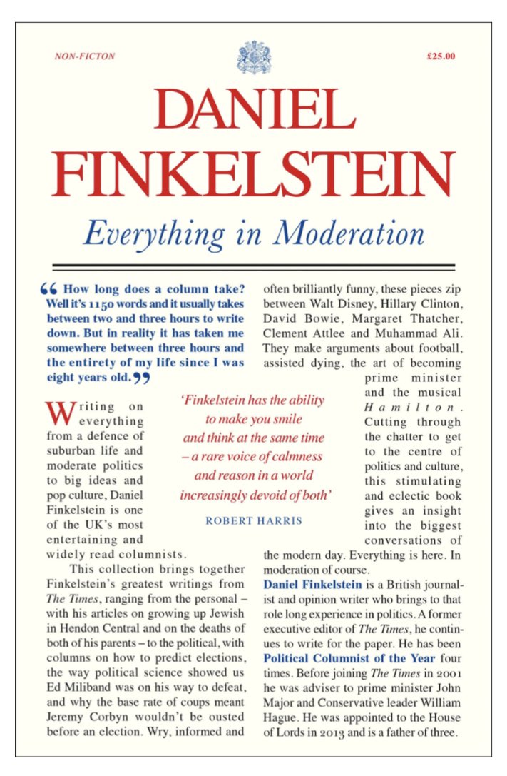 I am pleased to announce that a collection of my writing - columns and features - in @thetimes will be published on August 20th 2020 by @HarperCollins . They’ve done a great job on the cover, too. It is now available to order. amazon.co.uk/Everything-Mod…