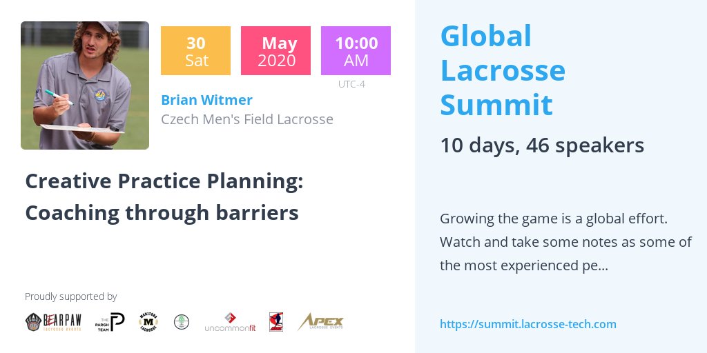Day 10! Last day coming in hot! Brian Witmer joins from the Czech Republic! <a href="/satolax22/">Robert</a> shares some defensive concepts, and @Cjamieson88 wraps things up sharing stories and discussion surrounding the Creators Game.

10am Brian Witmer
2pm <a href="/satolax22/">Robert</a> 
4pm @Cjamieson88