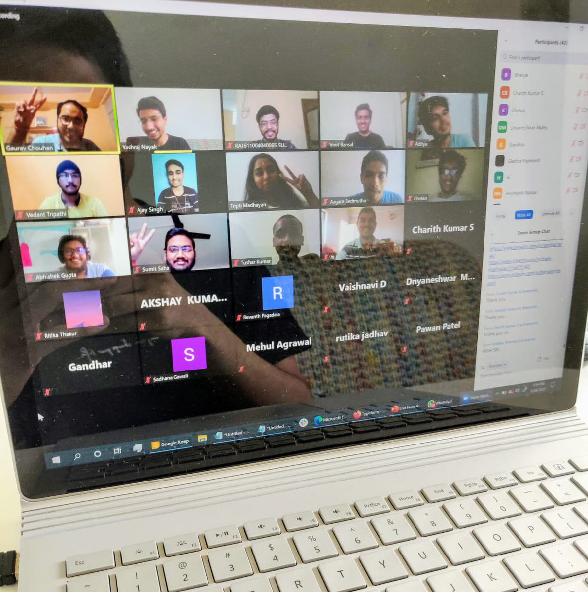 gauravc12's tweet image. Amazing start of the weekend. Kudos to @progateEN for organizing this.
Completed 3 hrs long hands-on #LearningJam where we taught over 300 participants combined from YouTube + Zoom stream who got their first experience with #ReactJS
Thanks everyone for joining in!
#100daysofcode