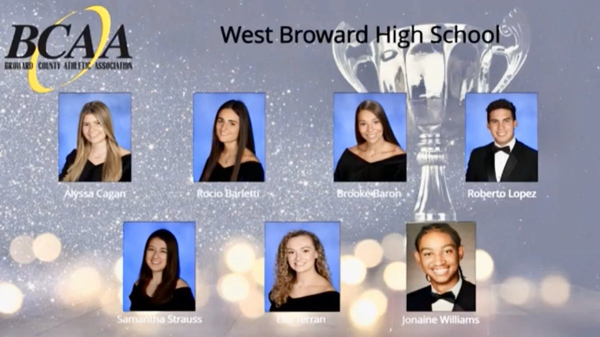 WestBrowardHigh's tweet photo. Congratulations to our BCAA Scholar Athletes representing West Broward High.  Congrats to Jonaine Williams for being awarded a scholarship from U-18 Sports Medicine.  Go Bobcats!! @BCAA_Sports @RobertwRuncie @browardschools @WBHS_PTSA https://t.co/u9BE8TqV5D
