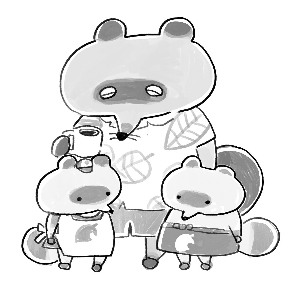 自分絵でたぬきちまめきちつぶきち あつまれどうぶつ森 ぽねこのイラスト 自分絵でたぬきちまめきちつぶきち あつまれどうぶつ森 ぽねこのイラスト