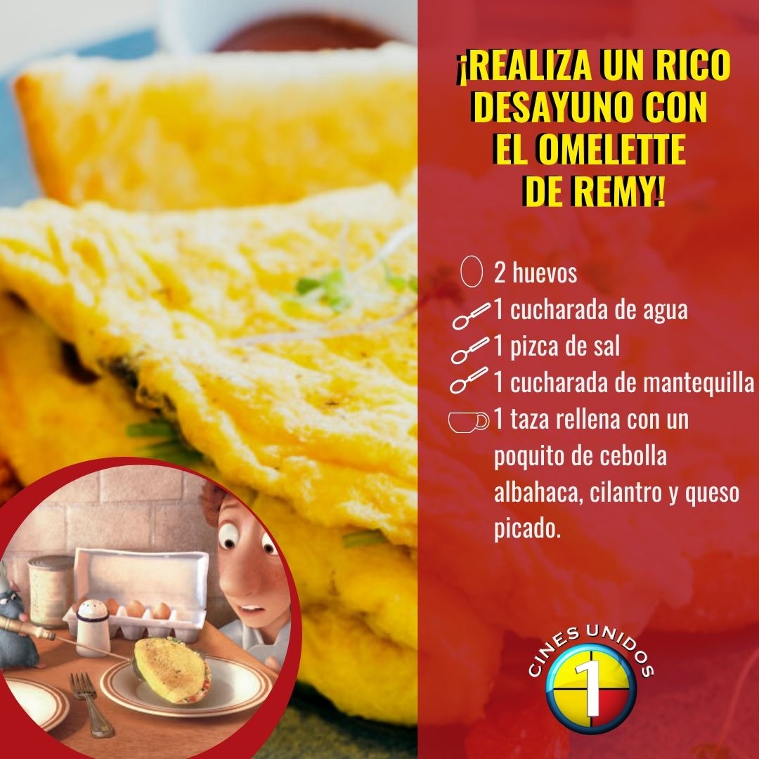 CinesUnidos's tweet photo. ¡Desayuno a la #Remy 🐭! Prepara este delicioso #omelette y siéntete como el mejor chef de en París 🇫🇷 .

¡Recuerda: "cualquiera puede cocinar"!

Sigue el lema del #ChefGusteau y comparte con nosotros el resultado de esta #RecetaDePelícula 🍴.

#CinesUnidos #30May https://t.co/RGRZlpkclW