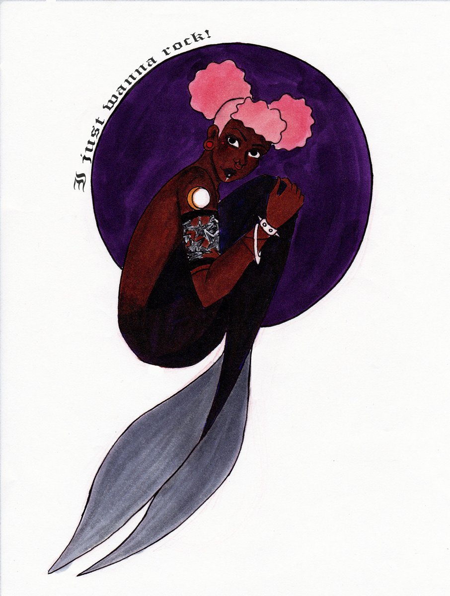 My name is Adara and I am a traditional artist. I work with alcohol markers and watercolor! Please check out the artist!  @KimboWeenie  @cheezyball  @LadyMellyWelly  @ryrezle