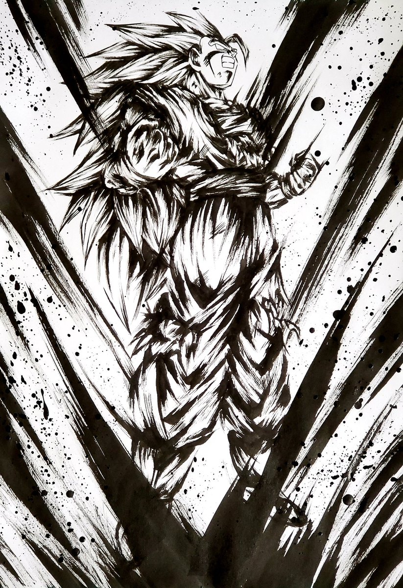 تويتر こバya4 على تويتر 孫 悟空 超サイヤ人3 墨絵で描いてみました ドラゴンボール レジェンズ 模写 墨絵 イラスト T Co Qh0pjxulad
