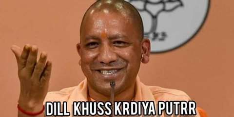 DMmemes__'s tweet photo. Yogiji after seeing that #IndiaThatIsBharat is on trend- https://t.co/vS9xDP0Jpm