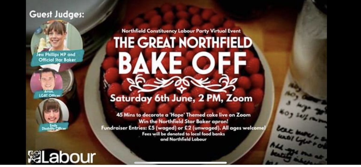 Ohdogoaway's tweet image. Got a week to go so get registering !!! With me, Emily and none other than @jessphillips 👀. 
Get ya CAKES out !