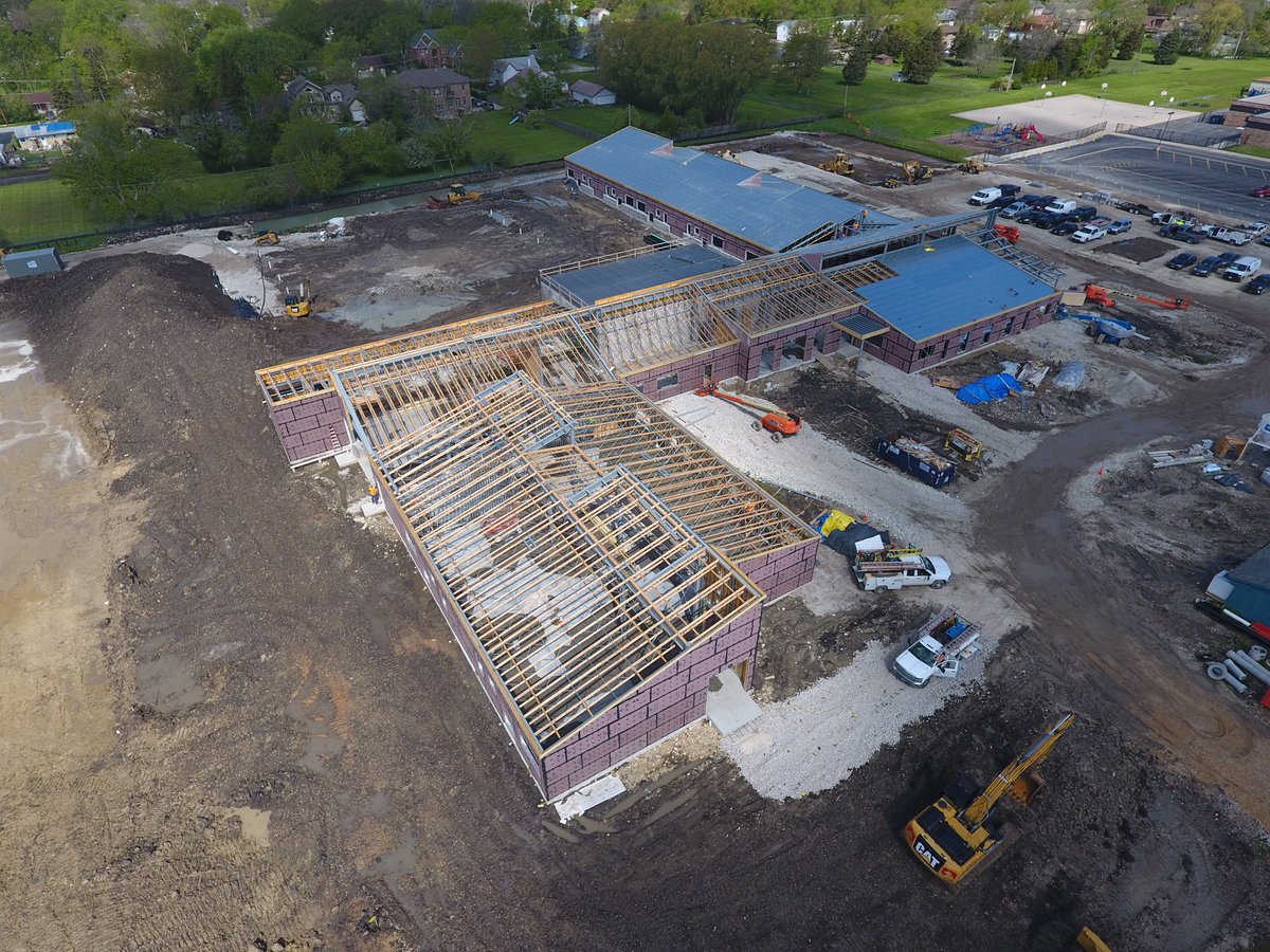 An aerial photo of the new Pre-K center progress!