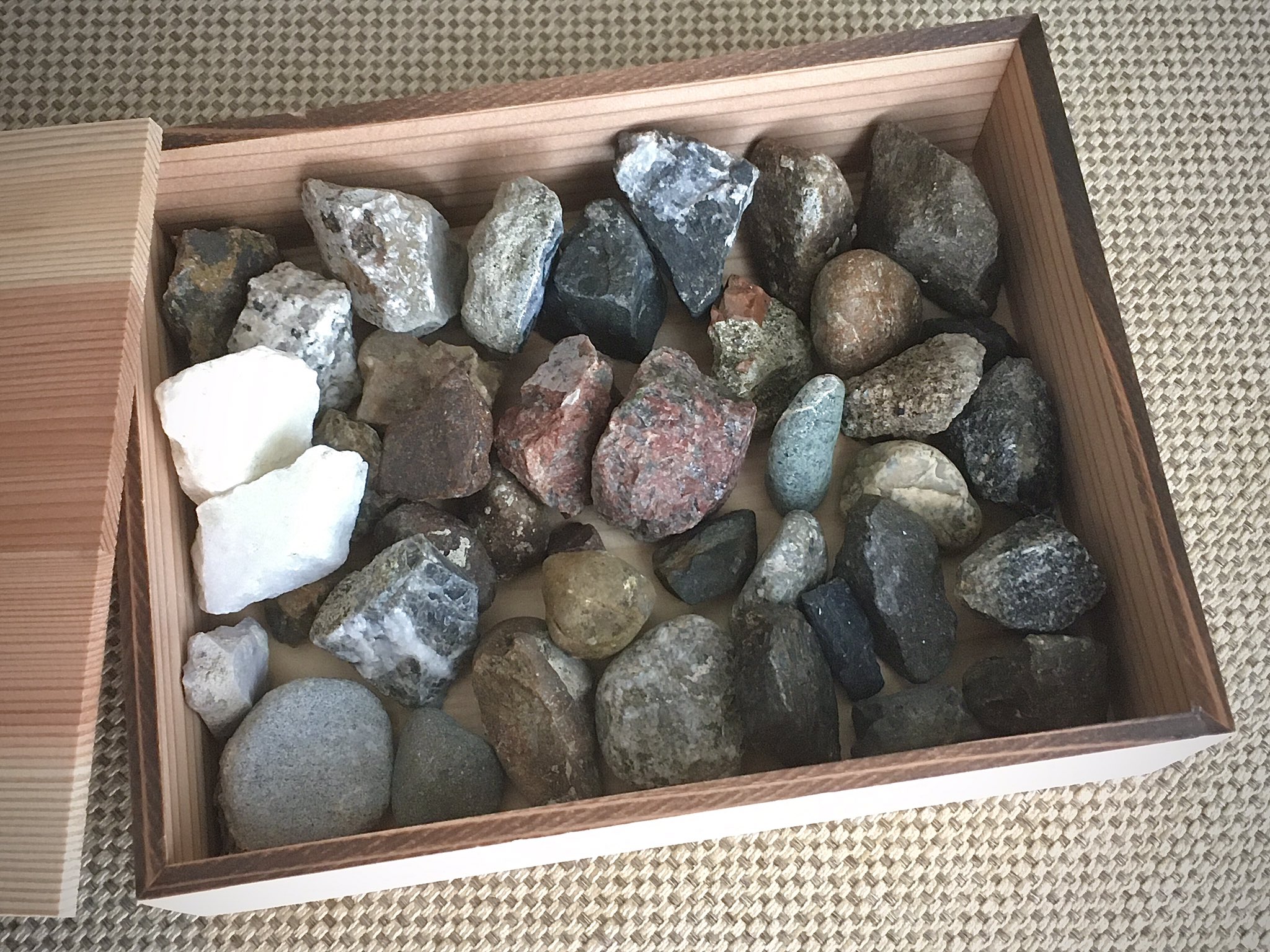 ルイ 江戸川 家の近くは護岸工事されてるかことごとく緑地になってて河原がなく 石拾い向いてない て思ったんだけど 散歩がてら行ってみたら増水した時に護岸に引っかかったようなものがそれなりに集まった 箱は元 柿の葉寿司 Twitter