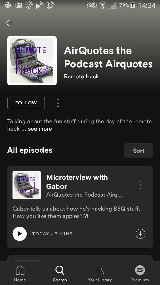 BaronVonLeskis's tweet image. Big news! The Remote Hack now has a podcast, and it's tiny (as in, the episodes are about 1.5 minutes each and recorded throughout the day). #remotehack

Airquotes the Podcast Airquotes