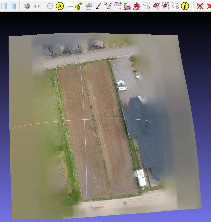 akita_ni_gis's tweet photo. とりあえず動画の通りにやったらそれっぽいものができた!
なんでこうなったかもこれから何をやればいいかもわからないけど、とりあえずOK!
#VisualSFM #MeshLab https://t.co/khtlT2D76w