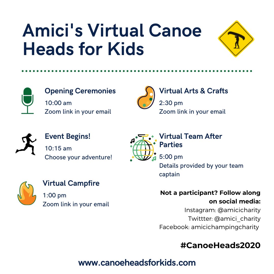 Today is the day!! #CanoeHeads2020 is finally upon us! Follow along as our Canoe Heads adventure in support of Amici campers!