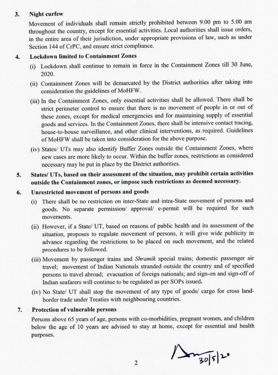 MovieUpdateszz's tweet image. #UnlockingLockdown The Central Government issues new guidelines for Phased reopening of the economy and other activities outside containment zones. Night curfew to continue from 09:00 PM to 05:00 AM .