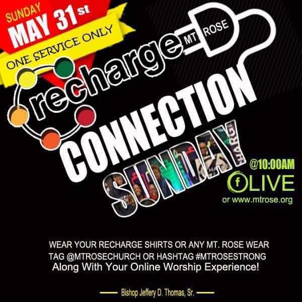 mountrosechurch's tweet photo. ๐จVirtual Connection Sunday๐จ
We will have ONE SERVICE ONLY at 10:00a
Please wear your recharge shirts take pictures and post so we can stay connected virtually family.
#connectionsunday
#recharge
#mtrosestrong https://t.co/pvbNWcg2K1