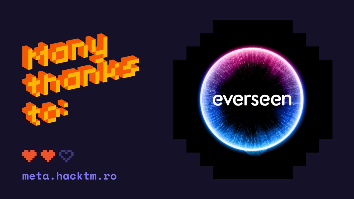 Tick-tock, hope you’re hacking it meta around the clock because at 6PM today we’ll have a new challenge ready, brought to you by Everseen. Can you hack it? Yes, you can -> meta.hacktm.ro

Thank you, Everseen, for your support and for making our hacking time worthwhile!