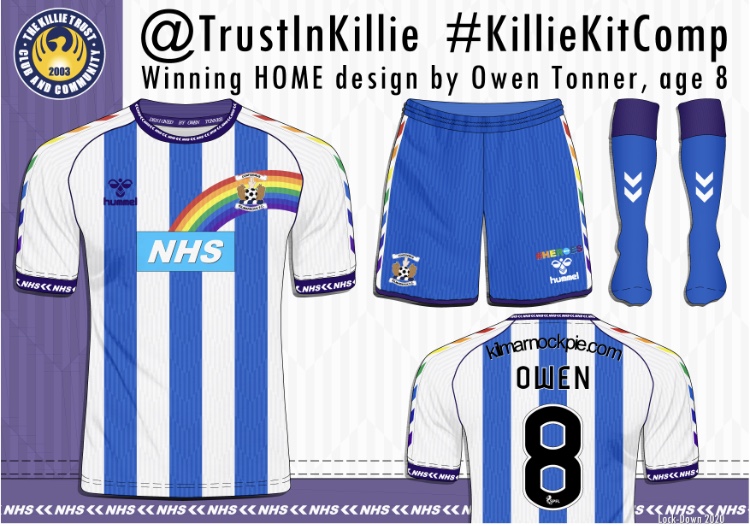 KillieTrust's tweet photo. DRUMROLL...!! 😁⚽️
We are so excited to reveal the ‘digistrips’ of our Killie Kit Competition winners! 😁
A massive thank you to @caldeybird for his fantastic work on the digital designs - they are amazing! 👍
First up is the wining home kit by Owen Tonner 💙 #killiekitcomp https://t.co/X2nJTPfcH3
