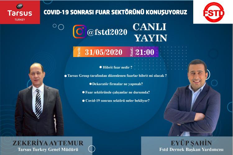 fstd2020's tweet photo. #COVID19 Sonrası Fuar Sektörünü Konuşuyoruz.
Yarın akşam Instagram canlı yayınında Tarsus Turkey Fuarcılık Genel Müdürü Zekeriya Aytemur ile FSTD Başkan Yardımcımız Eyüp Şahin Saat 21:00'da sektörü degerlendiyor.
#fuar #fair #tarsusturkey #fstd https://t.co/rx6cvY7T72