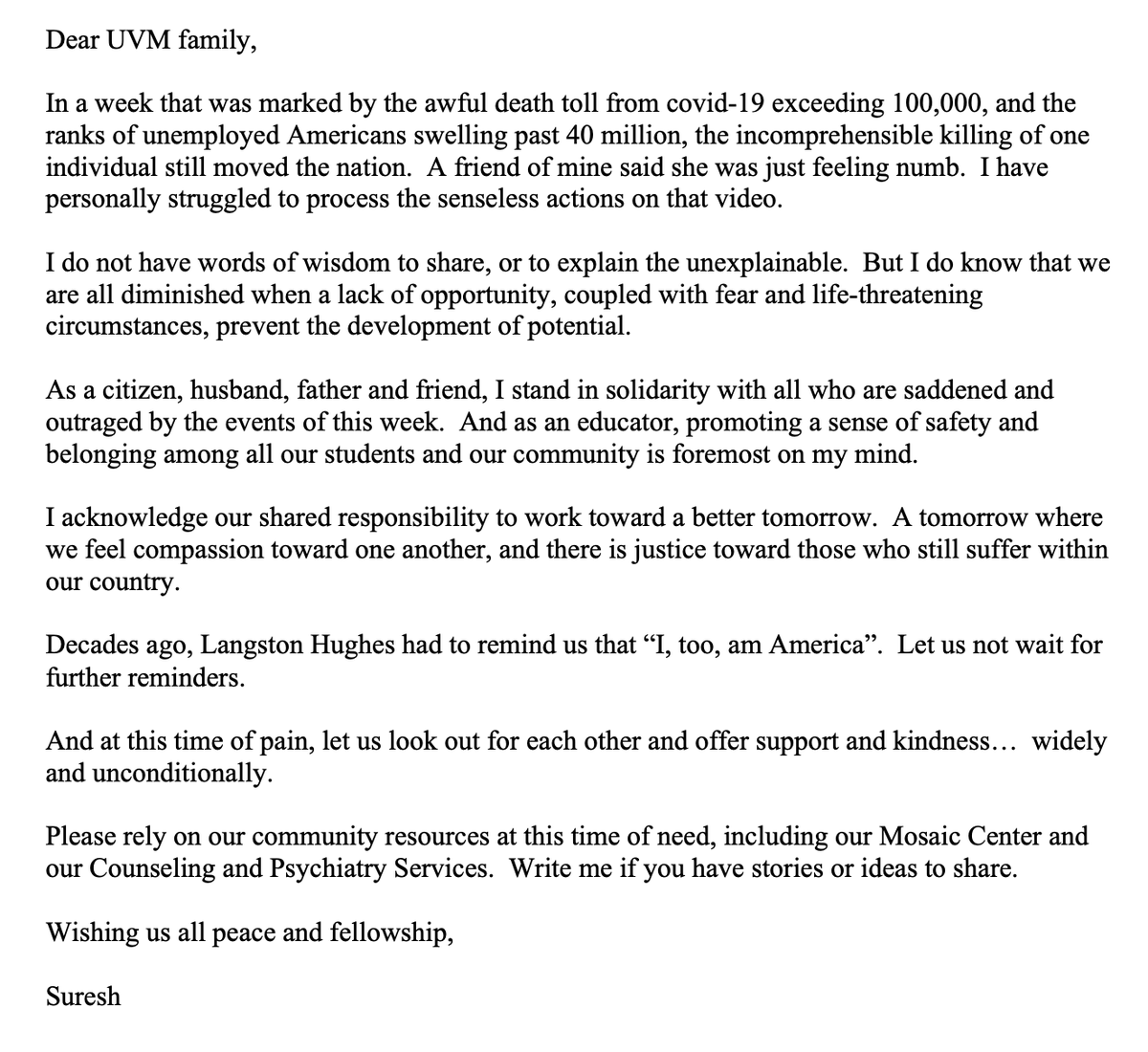 University of Vermont tweet media