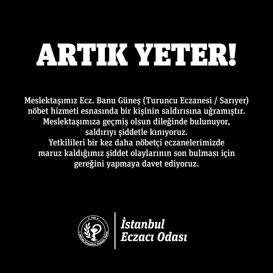 Meslektaşımıza yapılan saldırıyı kınıyoruz.