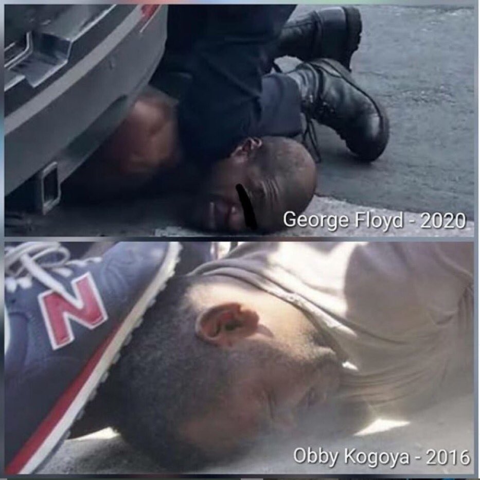 on 2016, OBBY KOYOGA was beaten and discriminated by the police. he was stepped on like an animal similar to how george floyd was being handled. obby lived but he had to serve 4 months in prison with 1 year detention. what for? nobody knows they just want him locked up.