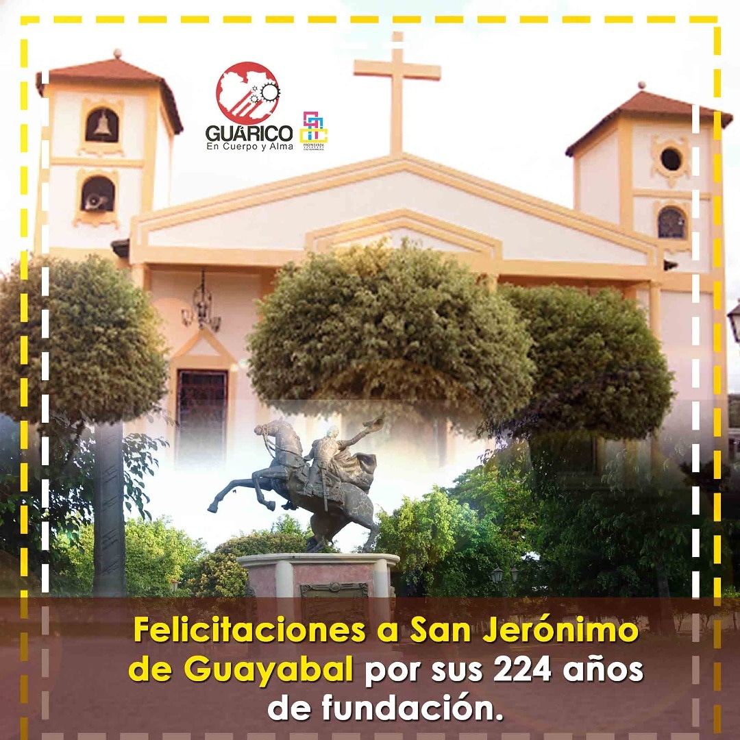 Hoy está de cumpleaños el municipio San Jerónimo de Guayabal, vaya nuestro abrazo y pronto estaré de nuevo con ustedes para seguir avanzando en su desarrollo integral.

#EnCuerpoYAlmaPorGuarico

#30May