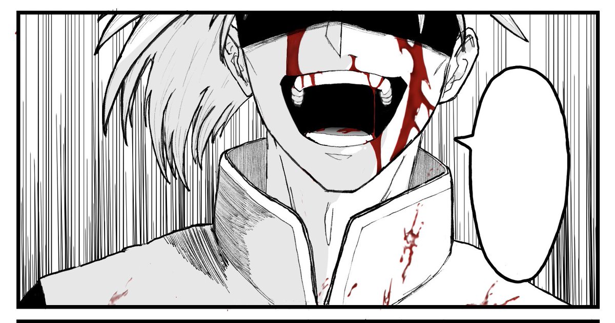 黒にしたら口の中の血とか目元とかが見づらくてちょっと悲しかったので赤くしてアップにしたやつ載せます〜
※今更ながら血注意です 