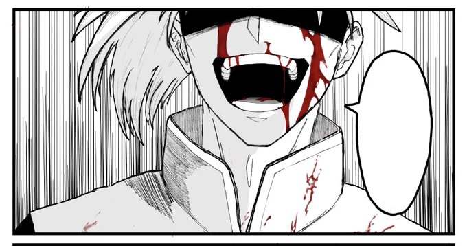 黒にしたら口の中の血とか目元とかが見づらくてちょっと悲しかったので赤くしてアップにしたやつ載せます〜
※今更ながら血注意です 