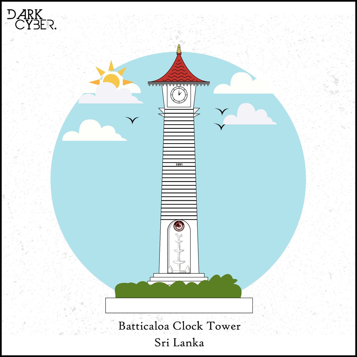 DarkCyberDesign's tweet photo. Batticaloa Clock Tower #Minimalist #Minimalistdesign #Illustrator #DarkCyber #Wallpaper https://t.co/hr4stBABwD