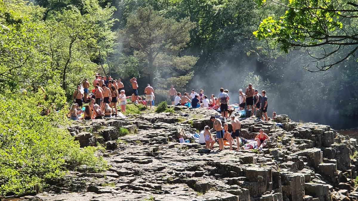 bluemoonstar's tweet image. Must be about 100+ people gathering at #HighForce for a bbq and day drinking. @DurhamPolice arrived to try disperse people and check cars. Heard one group say #DominicCummings said they could use their instincts. #LockdownIsOverThanksDom #sackcummings
