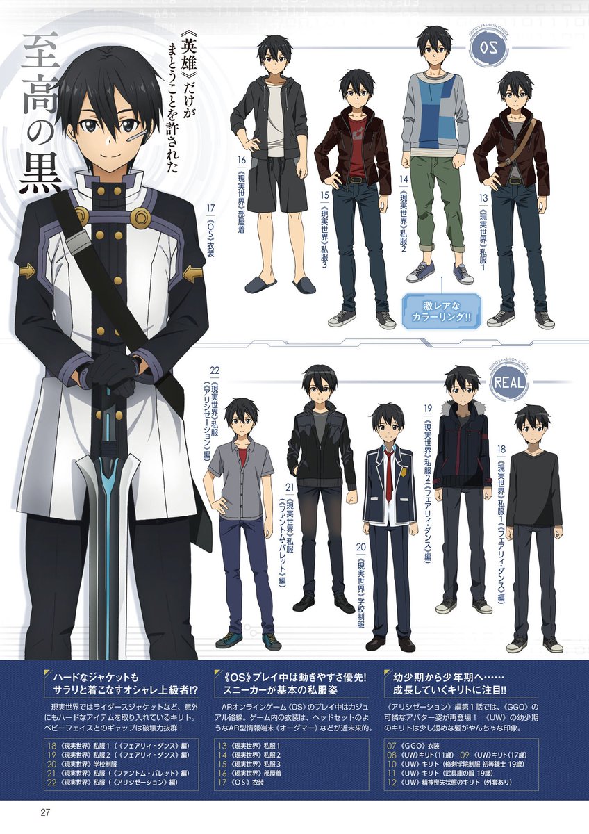 Sao Wikia And 2 Pages For Kirito S Character Design Art T Co Mdtxnknk1s Twitter