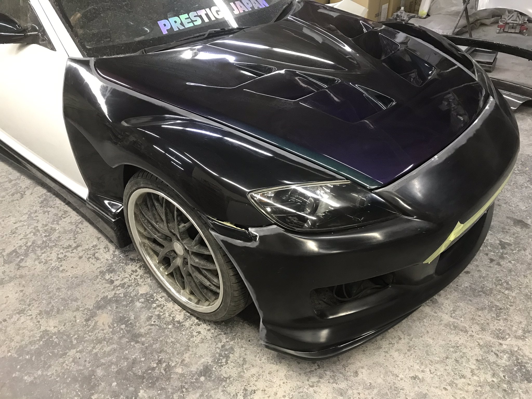新品 RX8 艶消しブラック ボンネット FRP製 クラリス パーツ