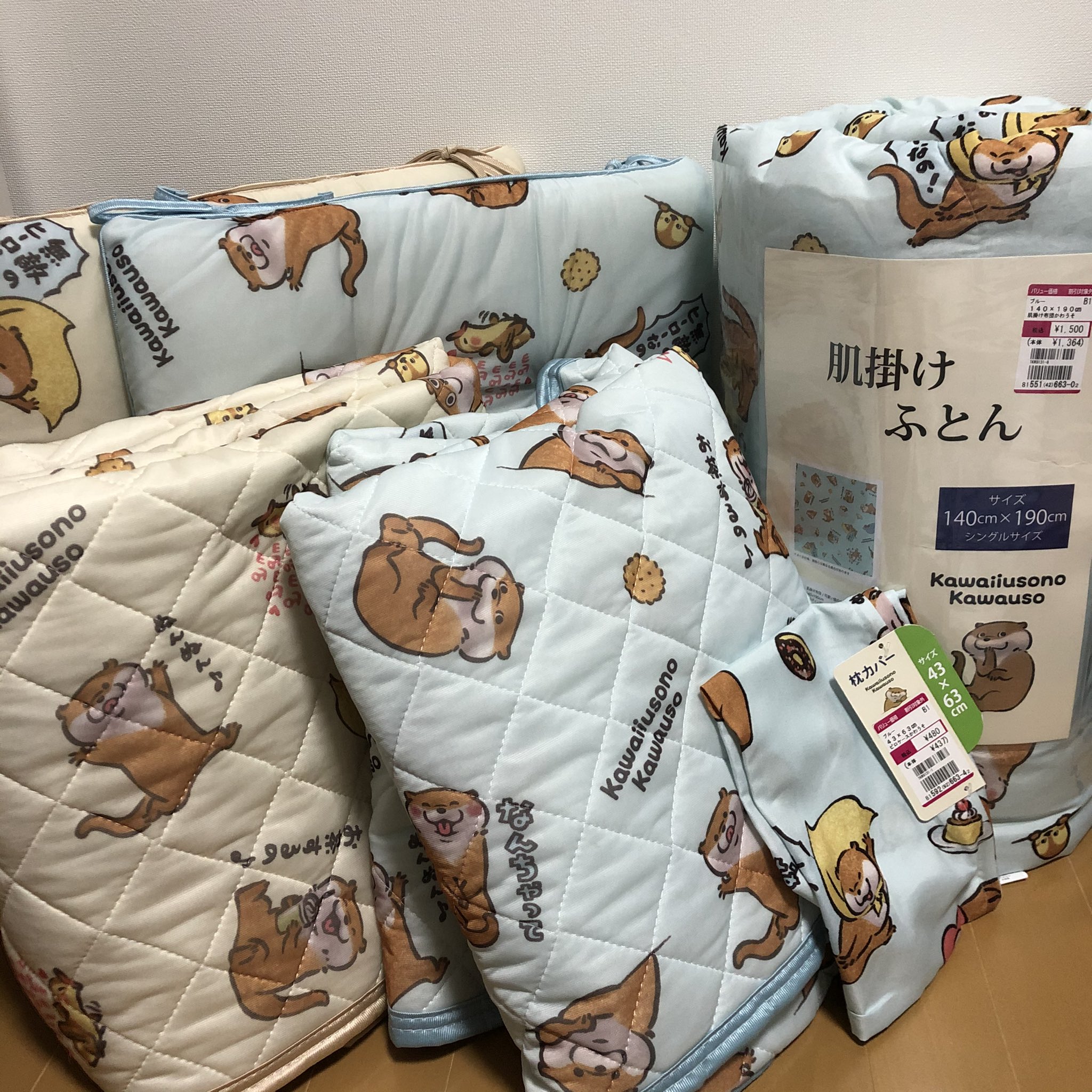 きょん パシオスでgetしてきたコたち 枕パッドが欲しかったけど 青は売り切れだったので 枕カバーにしてみた 敷きパッドは洗濯用に2色買い T Co Sjff1icmld Twitter