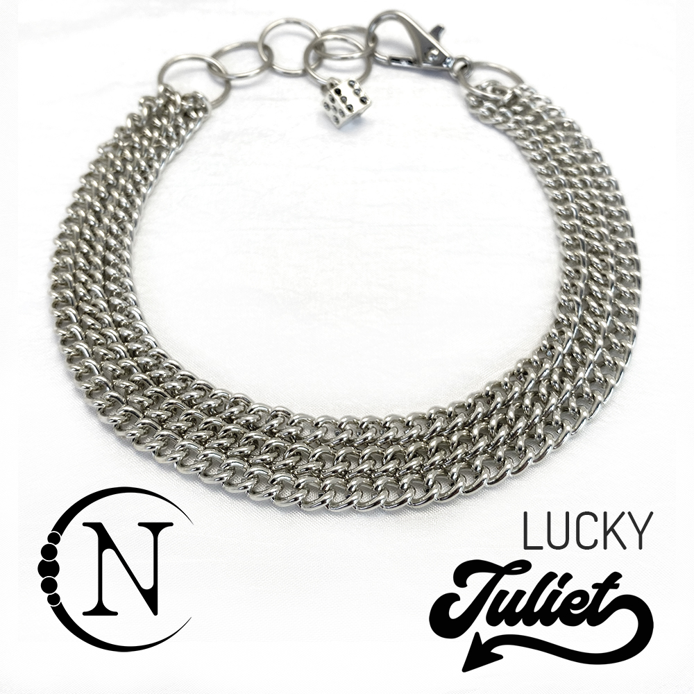 NeverTakeitOff's tweet photo. Are you feeling lucky? 🎲 No need to worry, @JulietSimmsALL has your back with her latest 𝐋𝐔𝐂𝐊𝐘 necklace! ⛓
https://t.co/N34ke4mQDO https://t.co/VzqevvOD3d