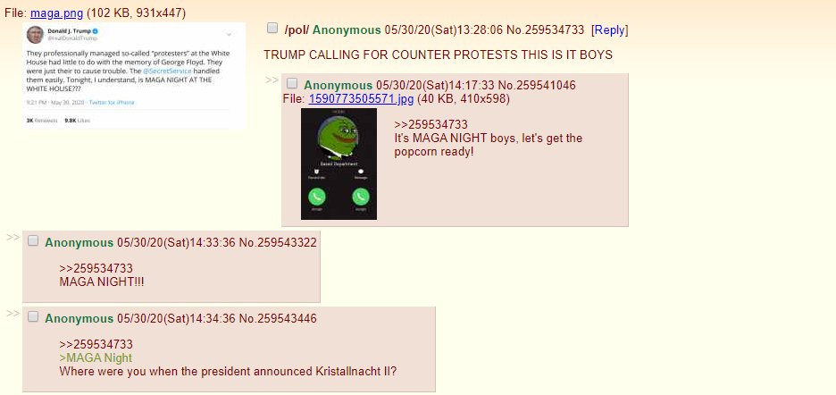 "Where were you when the president announced Kristallnacht II?"