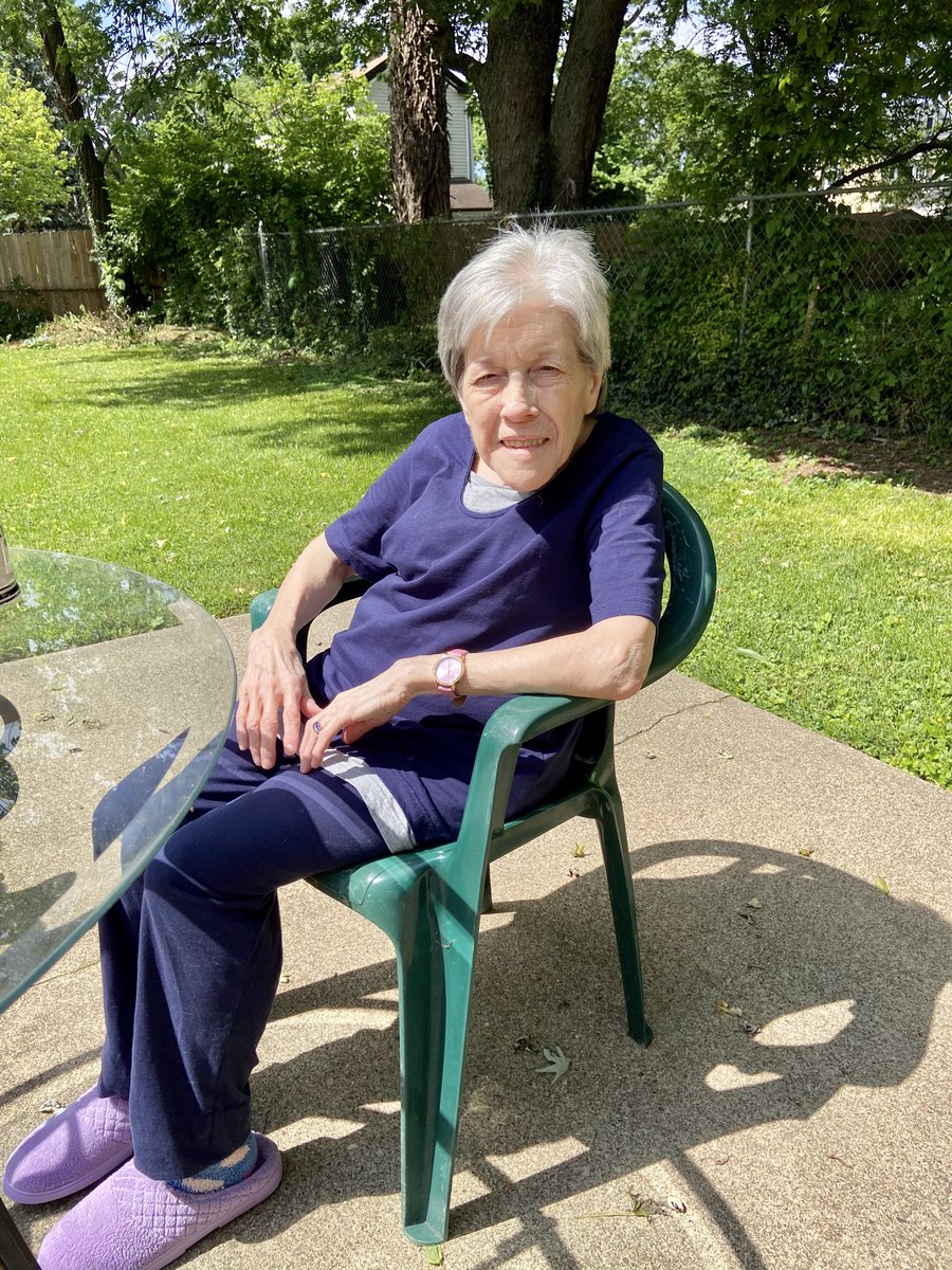 Took my beautiful mom to get a hair cut today and now we are enjoying some sunshine in the backyard for a bit. Love my mom so much ❤️❤️❤️❤️