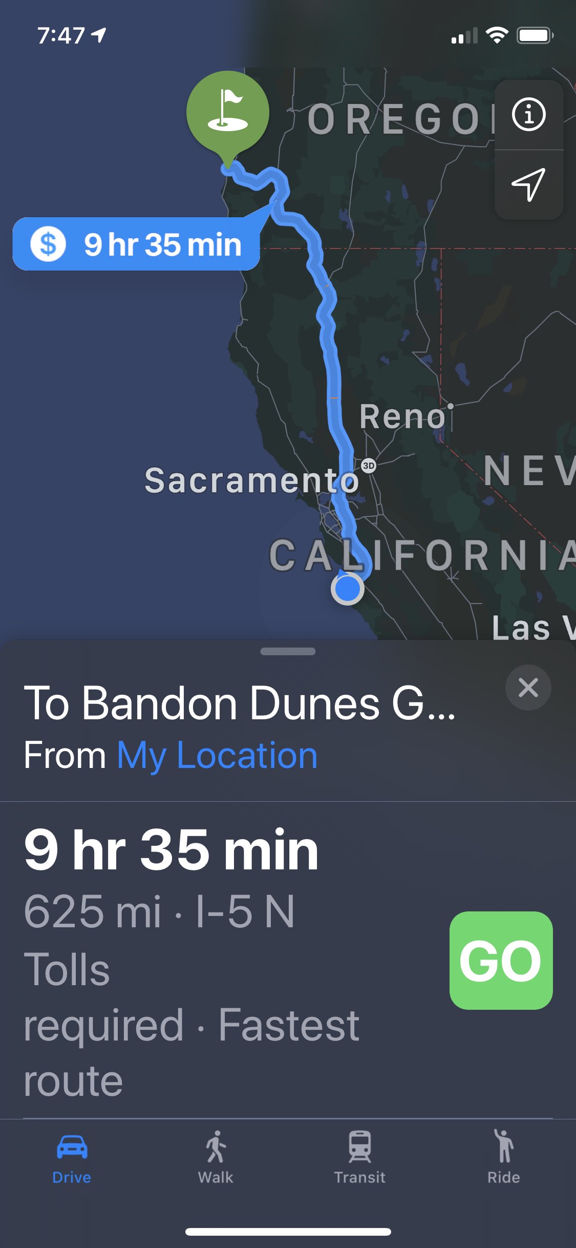 35 Miles From My Location Alan Shipnuck On Twitter: "It's 625 Miles To Bandon. I've Got A Full Tank  Of Gas, An Empty Bladder, Half A Pack Of Cigarettes, And I'm Wearing  Sunglasses. Hit It. Https://T.co/Adaba5Axgi" /