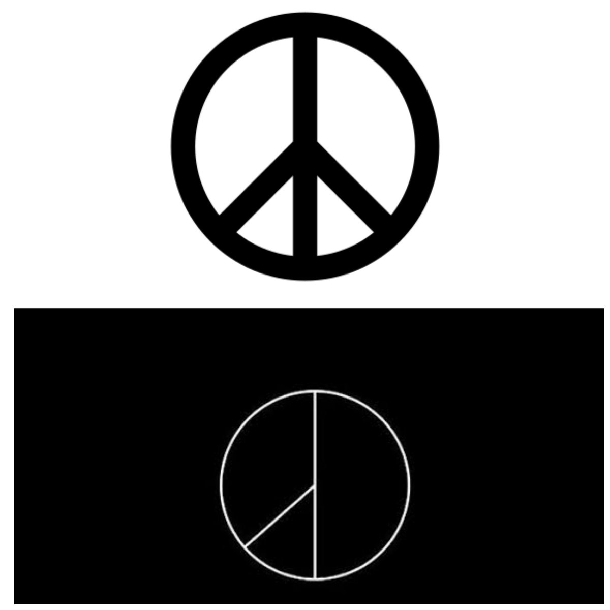 nah masih inget simbol peace tadi kan? yang atas simbol peace yang bawah logo peaceminusone. kira kira bedanya dimana gengs?