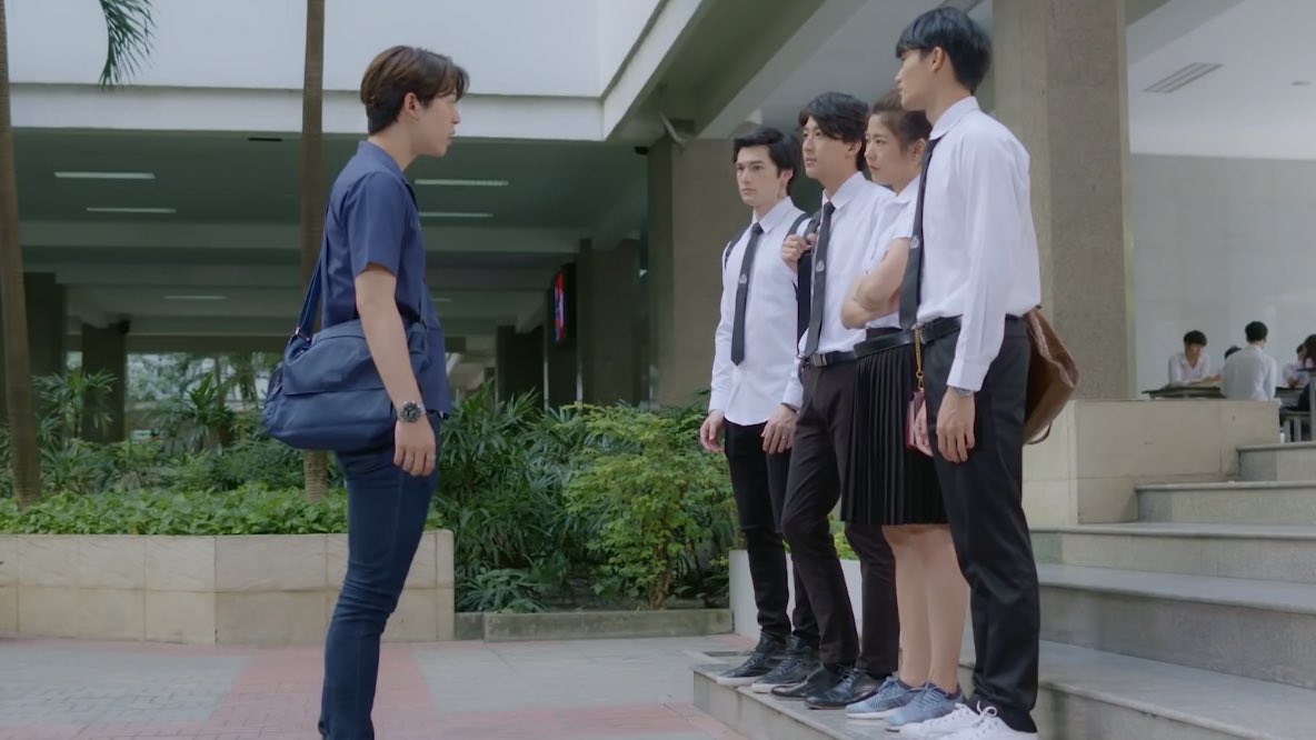 mostlybldramas's tweet photo. I hope y’all know that this show isn’t just about romance. It’s also about the friendship development. Both groups were still iffy with each other, but now they’re all friends #MyEngineerตอนจบ https://t.co/J3VLqmgg8S