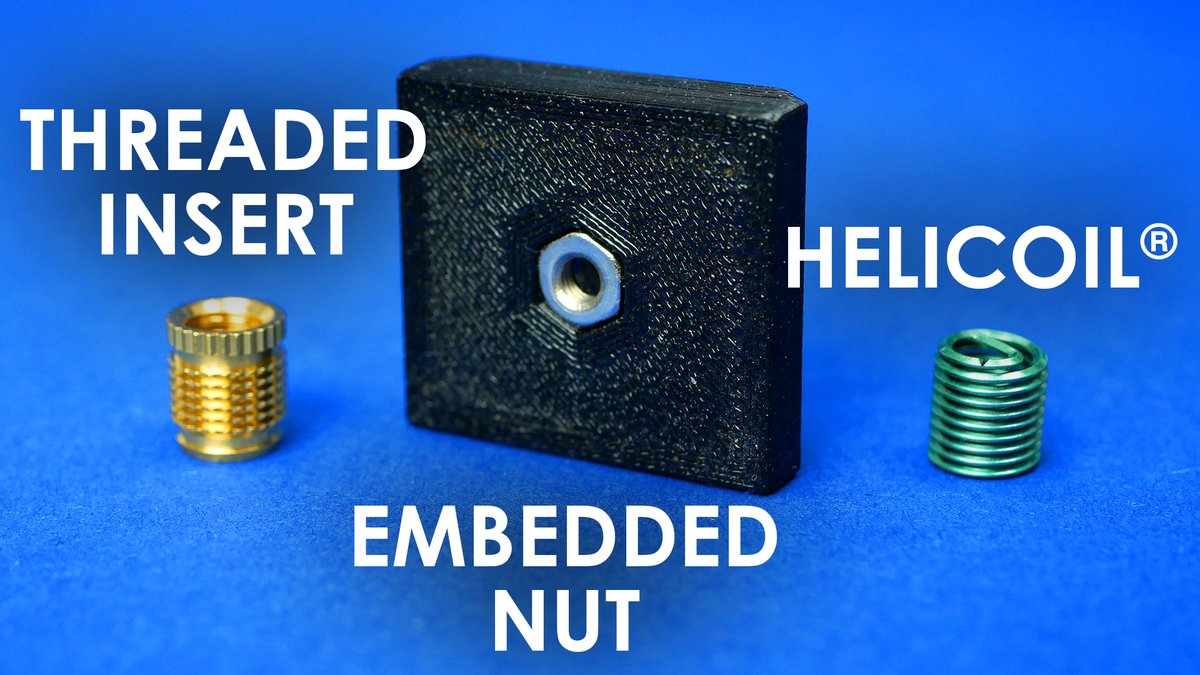 CNC_Kitchen's tweet image. HELICOIL®, Threaded Insert or Embedded Nut in 3D Prints? I&apos;ve been doing more tests on that topic BUT we&apos;ll also perform some stress assessment to see if we could have predicted the results:
youtu.be/2wRc1KbEAU8