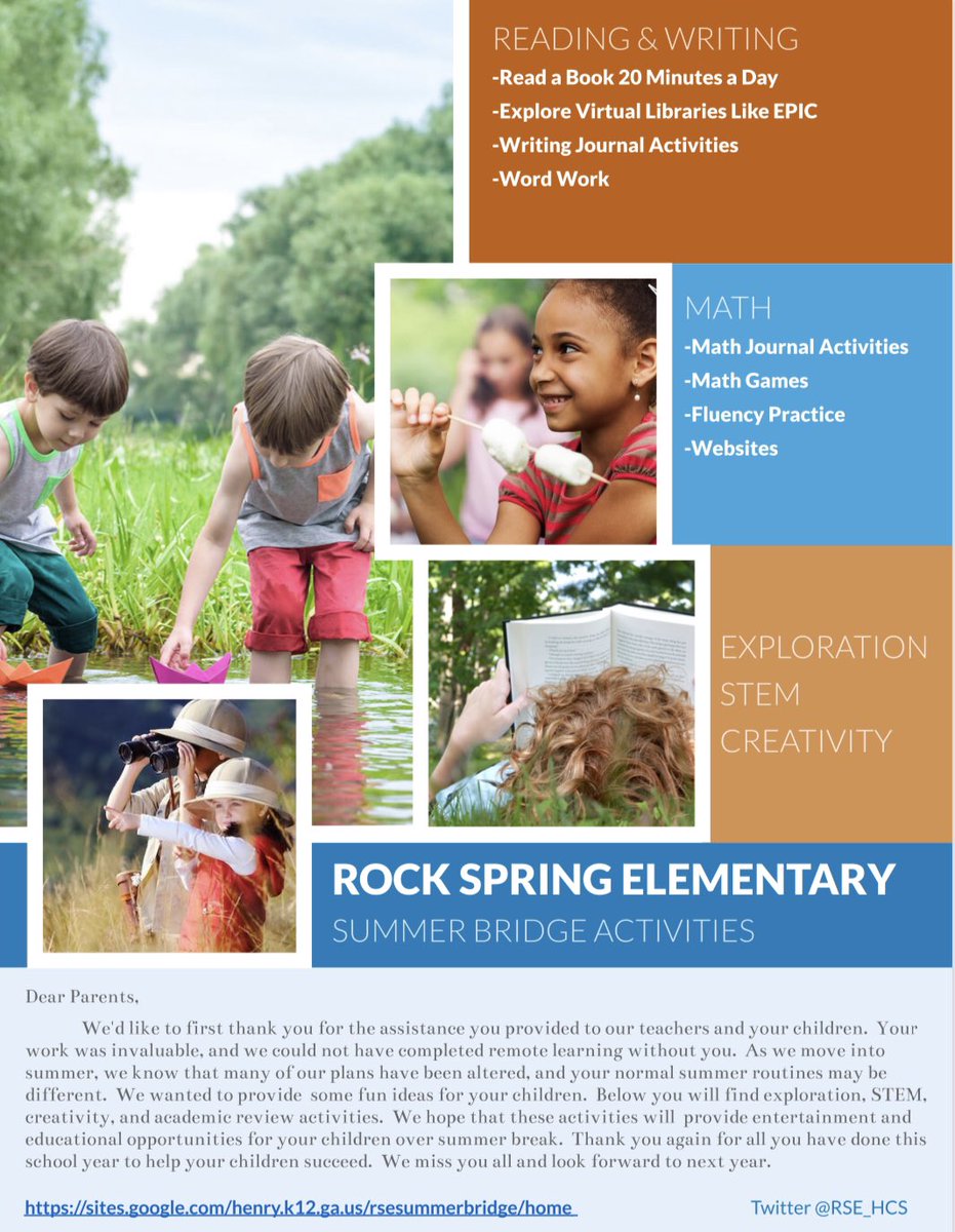ELivermont_HCS's tweet image. If you‘re looking for activities to do with you children this summer, go to the @RSE_HCS #summerbridge website. sites.google.com/henry.k12.ga.u…. It‘s filled with STEM, creativity &amp;amp; academic review games and challenges. #NeverStopLearningHCS #ExpectExceptionalHCS