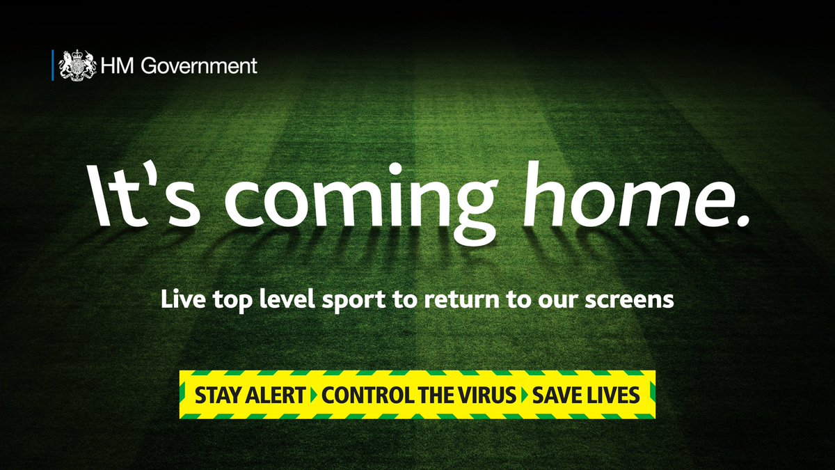 DCMS's tweet photo. ⚽ New sports guidance announced today highlights strict conditions to pave the way for a return of competitive sport behind closed doors from 1 June.

https://t.co/OcBqU0EUy6 https://t.co/FyXE626H96