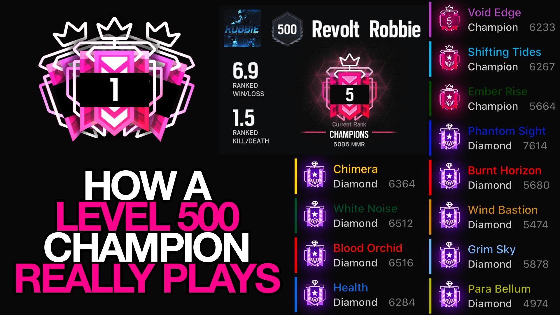 robbie on Twitter: "What a level 500 Champion looks like - Six Siege Giveaway ends in 2 days 👋 Got my first sponsor in the make sure you check it