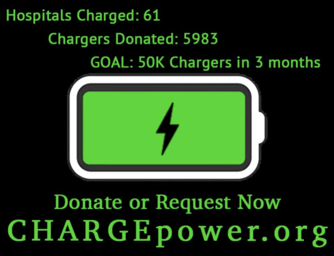 CHARGE_SG's tweet photo. #MedTwitter if you have ever been asked by a patient for a cell phone charger, now is your chance to have your ED, floor or ICU outfitted. The second wave is coming. https://t.co/sUOK1gLa5l to be added to the list. #COVID19 #BePrepared #AloneTogether #imcharged #wearecharged https://t.co/dXkpkHD94T