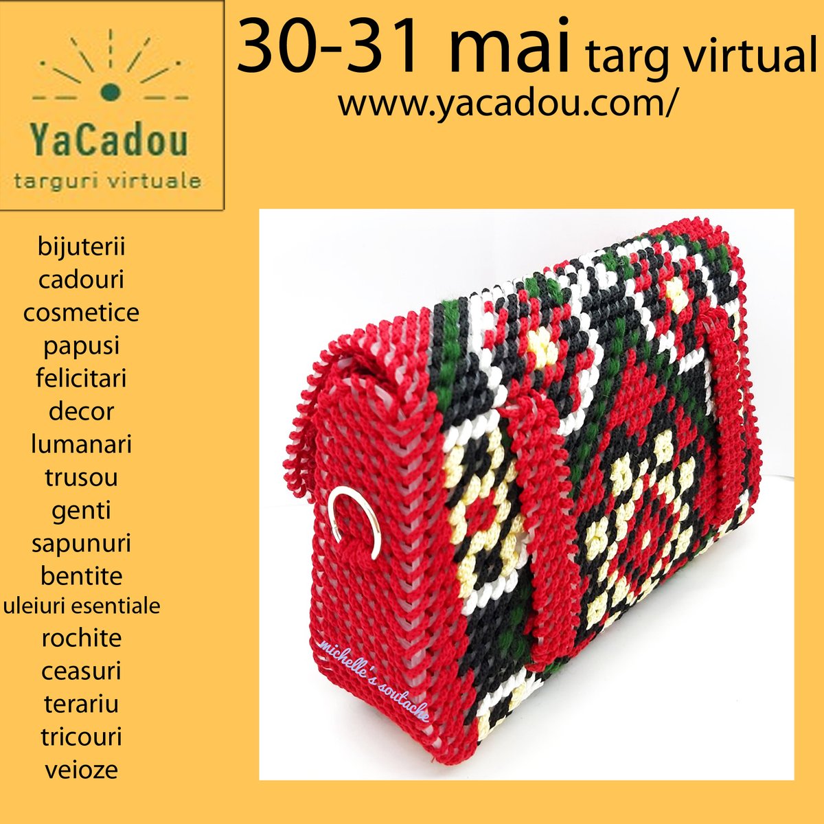 cat_e_bijuterii's tweet photo. Azi si maine, puteti vizita targul virtual YaCadou, unde 20 de artisti expun creatiile lor lucrate manual. https://t.co/nyeKq7v1PZ
#bijuterii #cadouri #cosmetice #papusi #obiectedecor #lumanari #trusou #genti #sapunuri #bentite #uleiuriesentiale #rochite https://t.co/tkS7BXW5bS