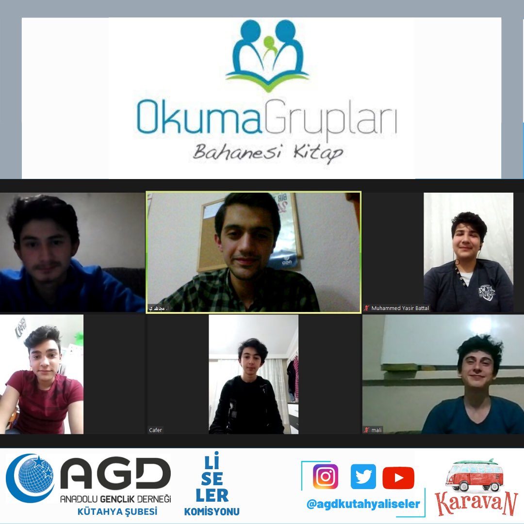 AGD Kütahya Merkez İlçe Liseler Komisyonumuz Haftalık Kitap Tahlilini Zoom Üzerinden Gerçekleştirdi. 
📍Merkez İlçe